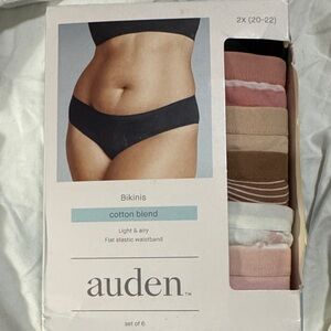 Auden Bikini Panty 6 Pack in Black, Pink, Nude and Brown Tones